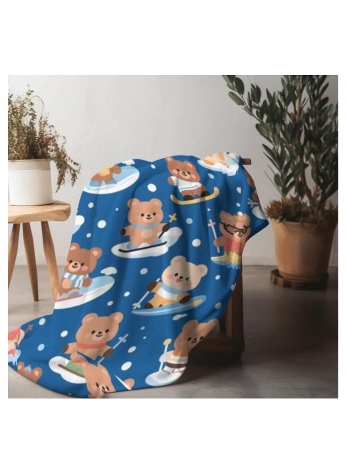 عام بطانية رقيقة من الفانيلا الكرتونية للأطفال أو الطلاب (دافئة ومريحة ومناسبة للنوم والألعاب) 100 سم * 150 سم - Image 5