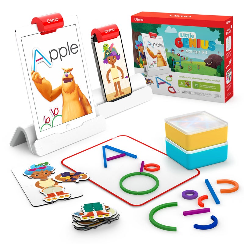Osmo - Little Genius Starter Kit for iPad & iPhone - 4 Hands-On Learning Games - Ages 3-5 - Problem Solving, Phonics & Creativity (Osmo iPad Base Included), Multicolor - Image 1