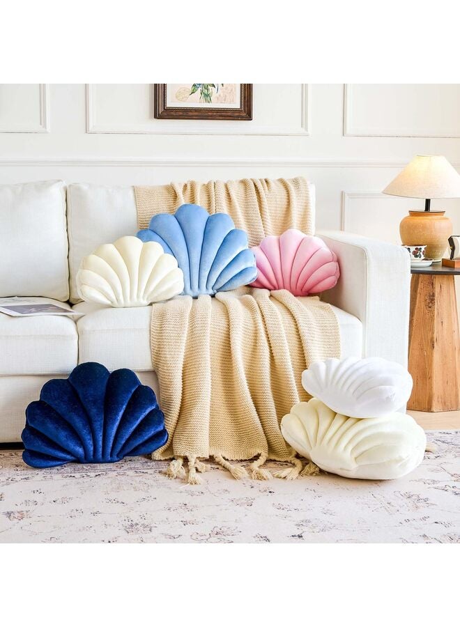 LAMAY Throw Pillows, Shell Shaped Throw Pillows, 13 Inch Soft Home Decorative Pillow Plush Cushion for Bed Couch Living Sofa Room Decor Accent Throw Pillow White - Image 4