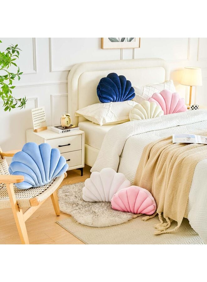 LAMAY Throw Pillows, Shell Shaped Throw Pillows, 13 Inch Soft Home Decorative Pillow Plush Cushion for Bed Couch Living Sofa Room Decor Accent Throw Pillow White - Image 5