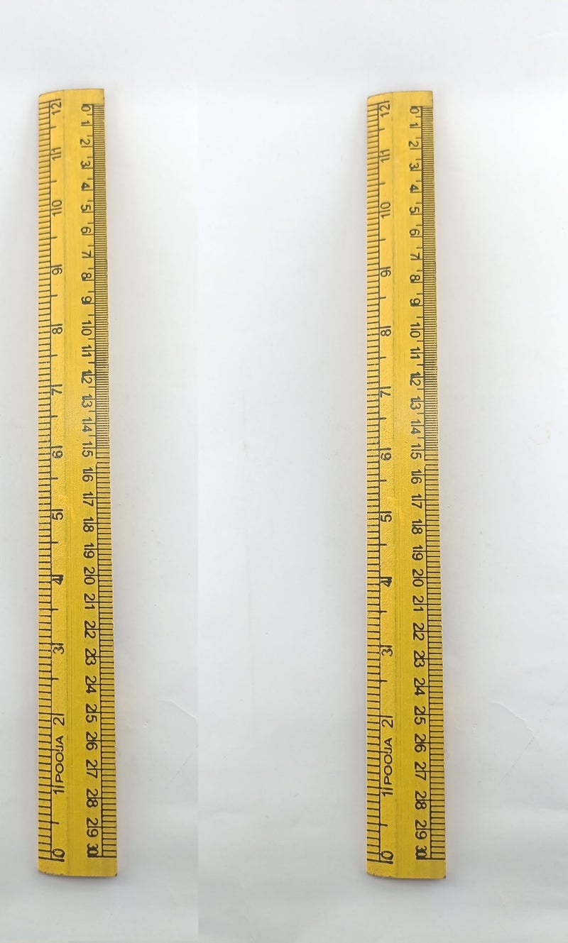 advancedestore Scale RULER wood yellow Colour Pack of 2 (12Inches) - Image 5