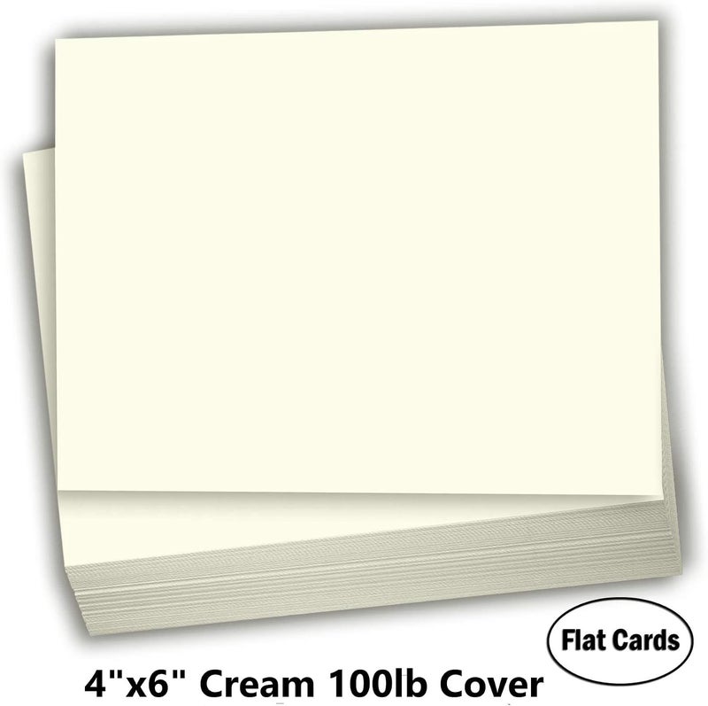 Hamilco Cream Colored Cardstock Thick Paper - Blank Index Flash Note & Post Cards - Greeting Invitations Stationary 4 X 6" Heavy Weight 100 lb Card Stock for Printer - 100 Pack - Image 2