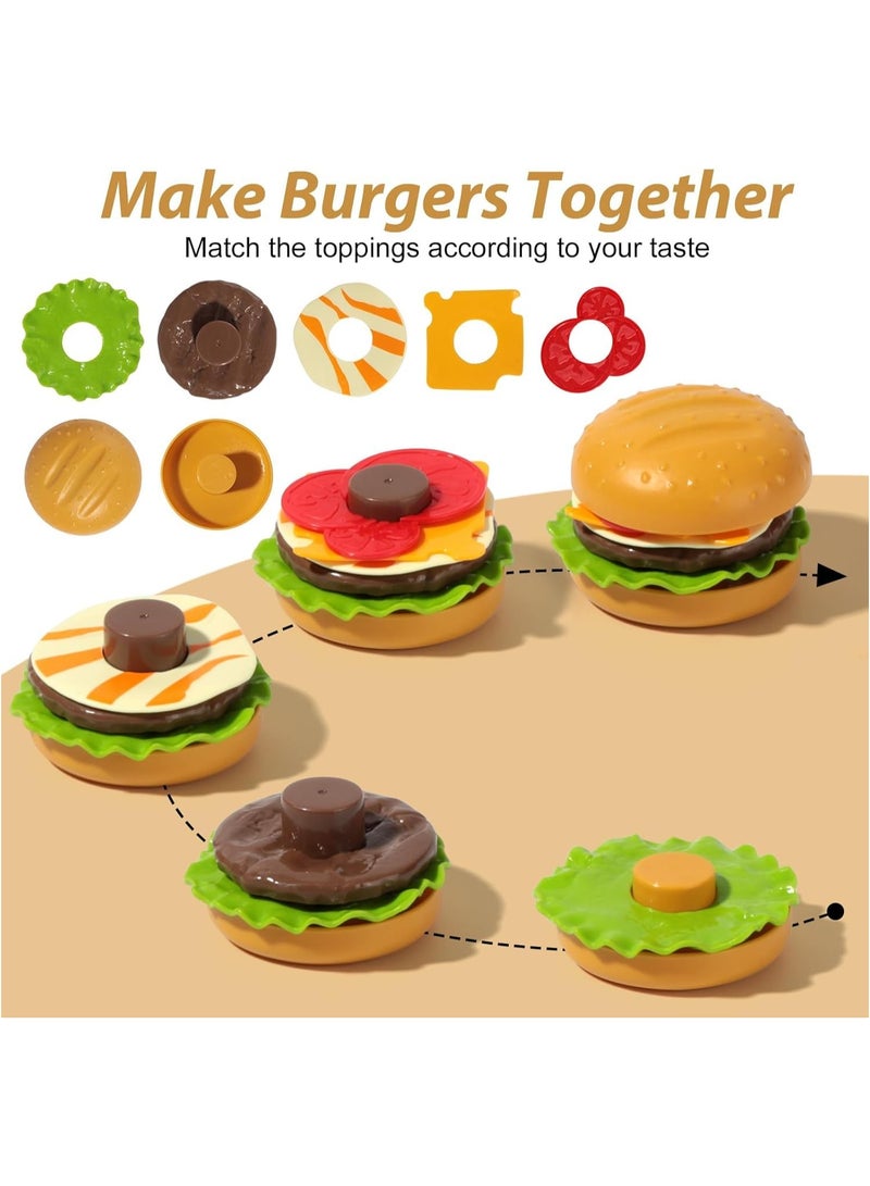 Soofam Pretend Play Food For Kids Kitchen, 82 Pcs Cutting Toy Food With Storage Bag, Food Toys With Pizza, Burger, Ice Cream, Play Kitchen Accessories, Educational Birthday Toy Gift for Boys Girls - Image 4