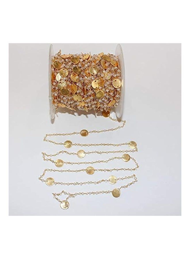 قدم قوس قزح طبيعي Moonstone Rondelle 3MM  قرص معدني - Image 2