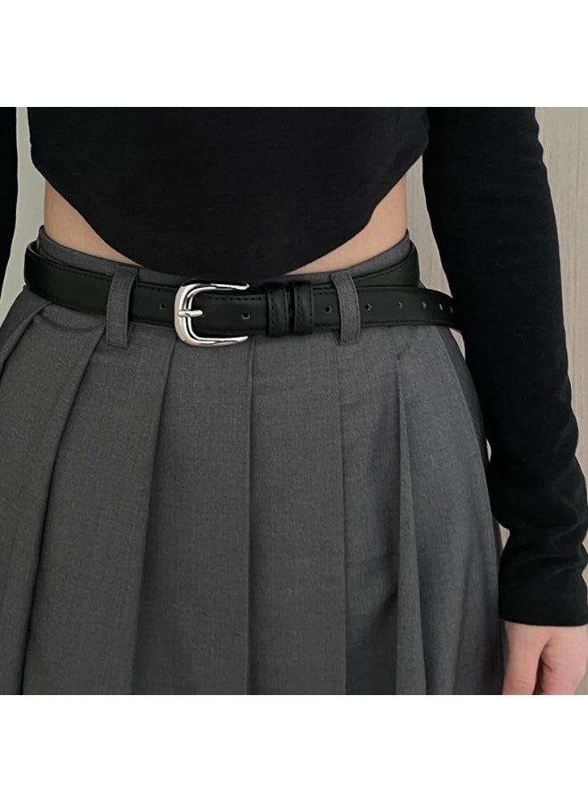 حزام نسائي رفيع من الجلد للإطلالة الكاجوال - Image 2