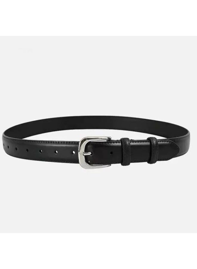 حزام نسائي رفيع من الجلد للإطلالة الكاجوال - Image 1