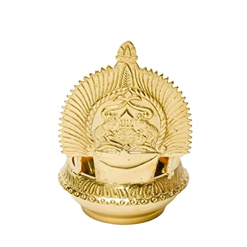 Bhimonee Decor 6-Inch Pure Brass Lakshmi Kuber Kamakshi Deepak Diya for Pooja – 440g - Image 4