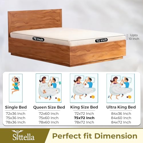 SITTELLA®75 x 72 Inches (6 x 3 Feet) 100% Waterproof Premium Cotton Mattress Protector | Hypoallergenic, Breathable & Ultra-Soft Fitted Bed Protector King Size- Beige - Image 2