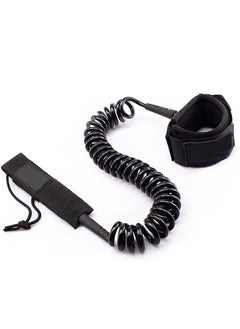 Leash Coiled 10 Strong 7mm Cord, Comfortable Padded Neoprene Ankle Cuff Stand up Paddle Board Leash with Double Swivels Anti-rust, Flexible Surfboard Leash