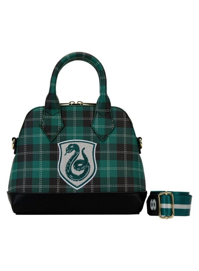 Loungefly Harry Potter Slytherin Patch Varsity Plaid Crossbody Bag - Image 1