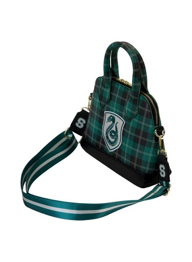 Loungefly Harry Potter Slytherin Patch Varsity Plaid Crossbody Bag - Image 3