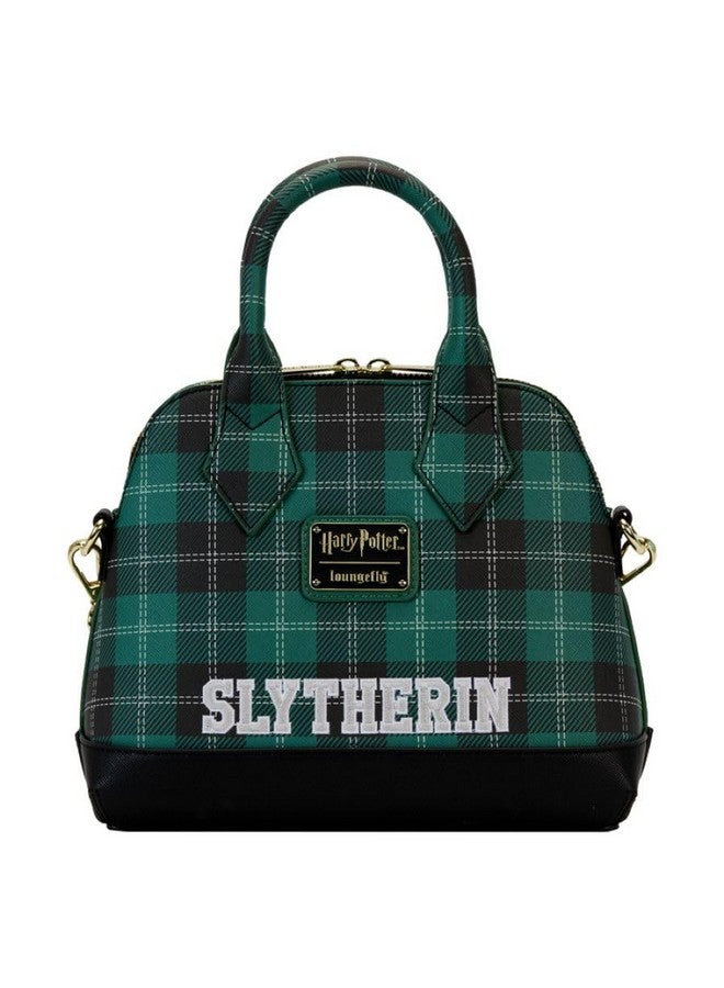 Loungefly Harry Potter Slytherin Patch Varsity Plaid Crossbody Bag - Image 4