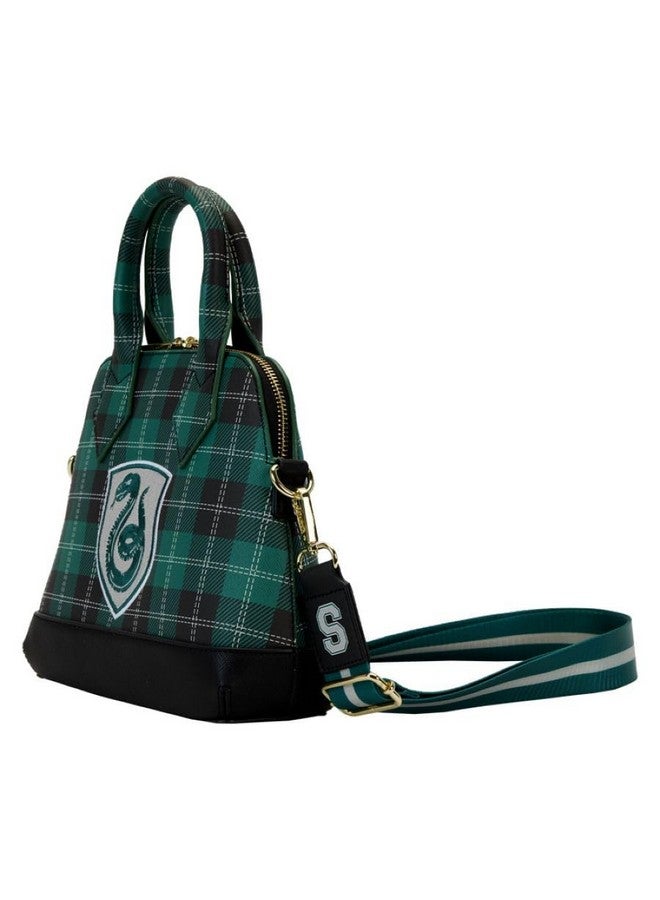 Loungefly Harry Potter Slytherin Patch Varsity Plaid Crossbody Bag - Image 2