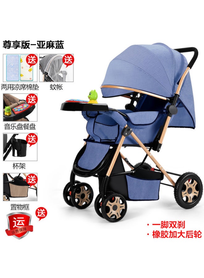 عربة أطفال ثنائية الاتجاه قابلة للجلوس والاستلقاء، عربة خفيفة قابلة للطي، عربة أطفال عالية الرؤية من عمر 0-3 سنوات، جيل جديد من عربات الأطفال