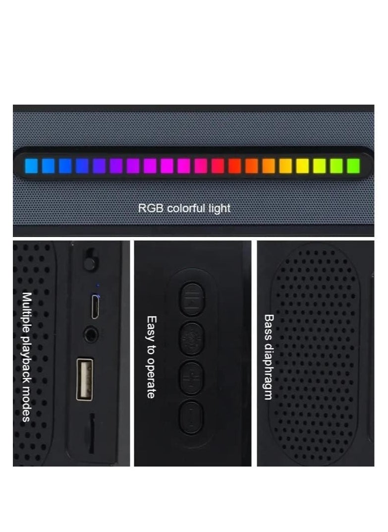 Kisonli - Kisonli LED -916 Sound bar Music Speaker - Bluetooth ,TF card, Hands-Free Calls, good quality - Black - RGB- 7 lights modes - Image 1