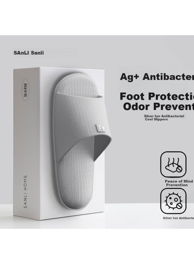 Sanli Antibacterial Slippers, Non-slip Indoor Home Sandals, For Men And Women, Bathroom Outdoor Wear, Summer, Gray, Size 40-41 - Image 1