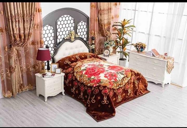 ELSTONE HOME with Device ELSTONE Home Love Couple Imported Digital Prints Bridal Korean Wedding Bedding Set Cloudy 4 Pieces Blanket Set 1 Blanket with 1 bedsheet and 2 Pillow Cover Special for Newly Married Couples 