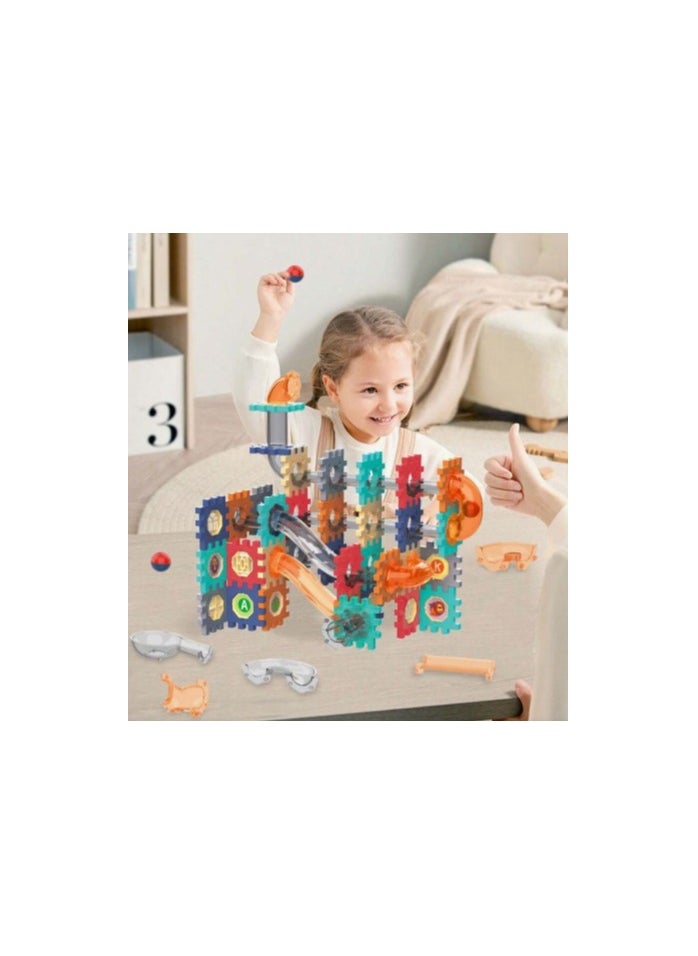 TOY GARDEN Creative Building Block and Marble Run Set with Gears, Tubes, Slides, and Engineering Tools for Kids' STEM Learning and Imaginative Play  - Image 2