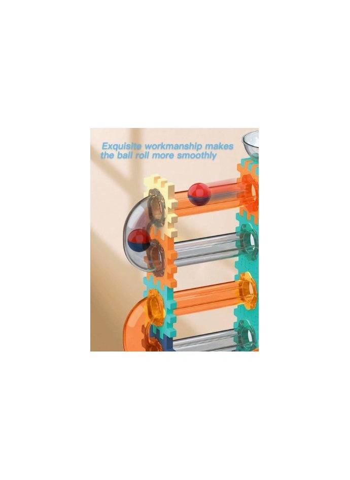TOY GARDEN Creative Building Block and Marble Run Set with Gears, Tubes, Slides, and Engineering Tools for Kids' STEM Learning and Imaginative Play  - Image 4