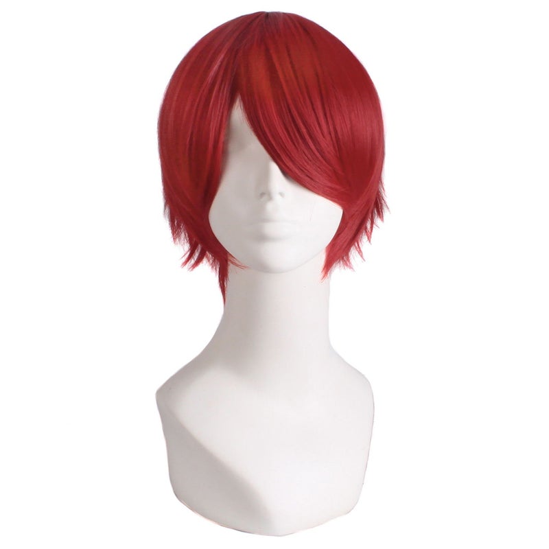 MapofBeauty Short Fashion Anime Cosplay Men Full Wig (Red) - Image 1