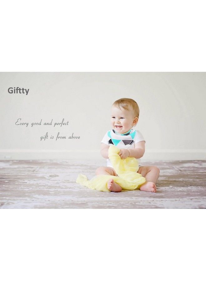 Giftty Teething Bibs Baby Bibs Bandana Drool Bib With Bpa Free Silicone Teether For Boys & Girls Babies & Toddlers By Giftty (5 Pack) - Image 3