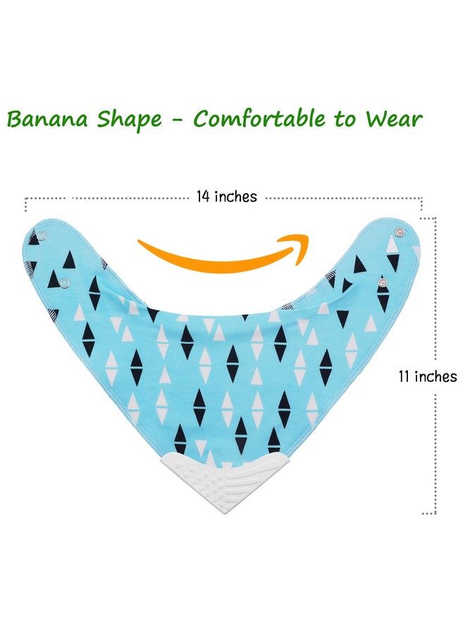 Giftty Teething Bibs Baby Bibs Bandana Drool Bib With Bpa Free Silicone Teether For Boys & Girls Babies & Toddlers By Giftty (5 Pack) - Image 5