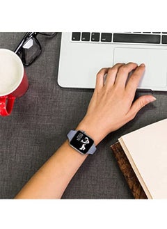 Ocean Soft Silicone Slim Thin Narrow Replacement Strap Compatible For Apple Watch SE Series 8/7/6/5/4/3/2/1 (Lavender Gray, 38mm/40mm/41mm)  - Image 5