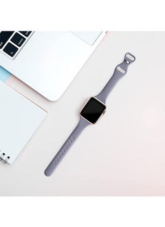 Ocean Soft Silicone Slim Thin Narrow Replacement Strap Compatible For Apple Watch SE Series 8/7/6/5/4/3/2/1 (Lavender Gray, 38mm/40mm/41mm)  - Image 3