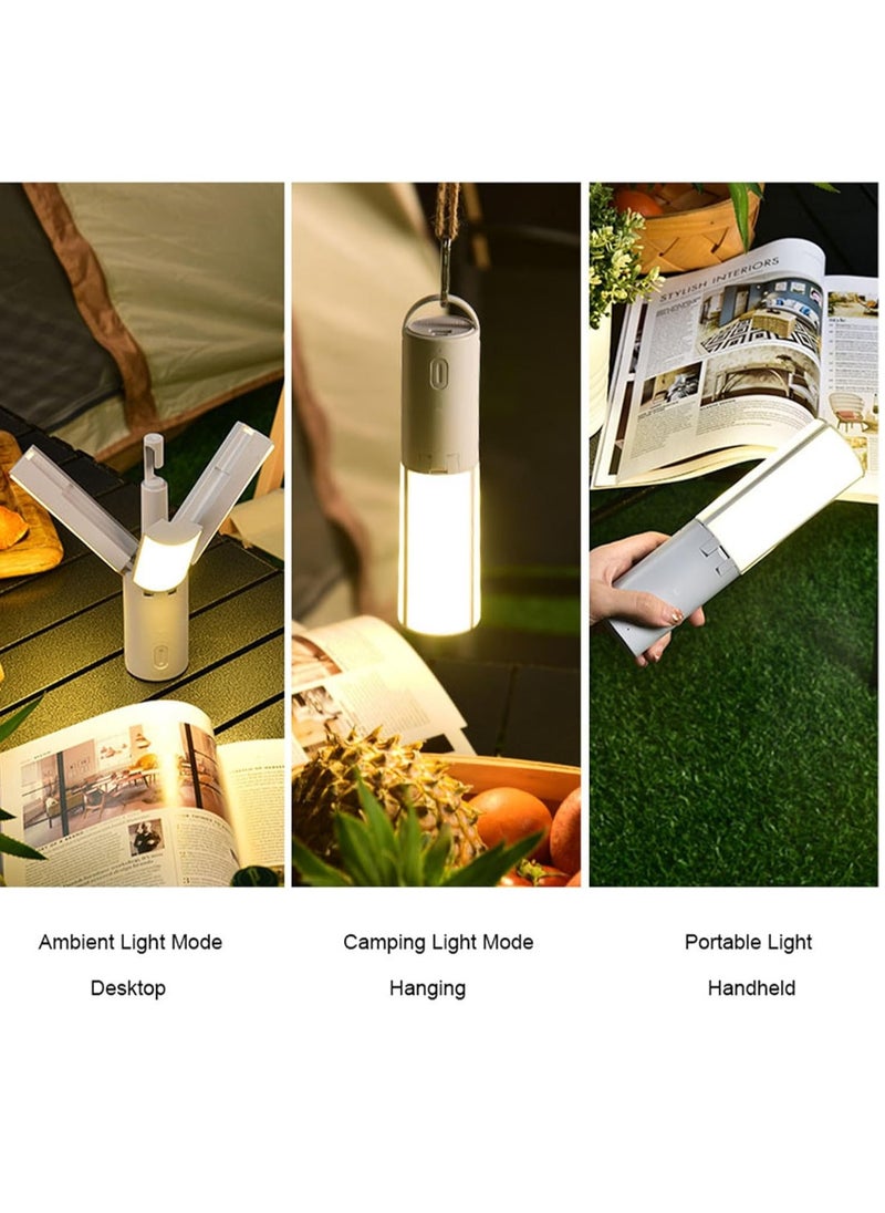 Meetion LED Camping Lantern with Hanging Hook, Dimmable Handheld Outdoor Flashlight, Collapsible 3-Panel Camp Lamp, Portable Battery Powered Lantern for Power Outages,  - Image 2