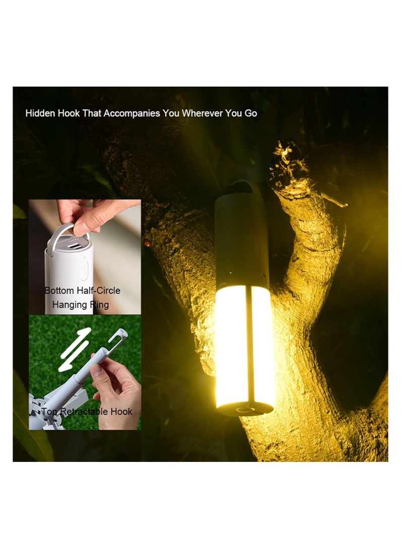 Meetion LED Camping Lantern with Hanging Hook, Dimmable Handheld Outdoor Flashlight, Collapsible 3-Panel Camp Lamp, Portable Battery Powered Lantern for Power Outages,  - Image 3