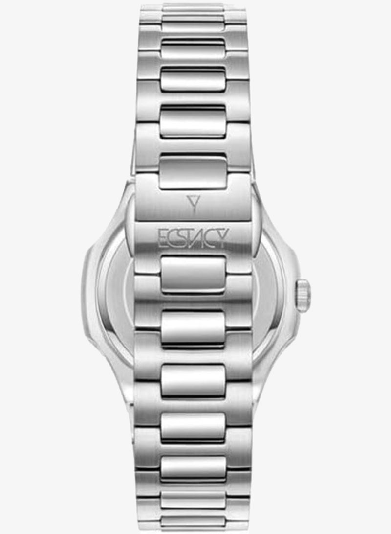 ECSTACY Women's Watch, Analog Display and Stainless Steel Strap - E24505-SBSL, Silver - Image 3