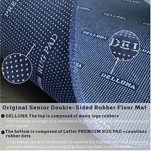 DELLUNA Non-Slip Area Rug Pad 5'x7', 3/8" Thick Double Side Rubber + Felt, Premium Deluxe Cushioned- Safe for All Floors, Adds Comfort and Protection, Ultra Strong Grip, Stop Rug from Moving. - Image 4