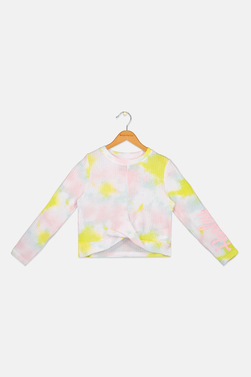 Hurley Kids Girl Sportswear Fit Brand Logo Training Top, Light Pink Combo  - Image 1