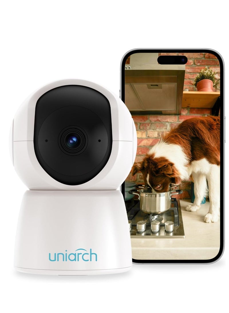 UNIARCH 1080p with 2MP, 1/3"CMOS sensor Indoor Pan/Tilt Security Camera, 360 Degree Pet Camera with Phone App, Night Vision, Smart Motion Detection Auto Tracking, 2-Way Audio Indoor Camera for Home/Baby/Elder/Pet  - Image 1
