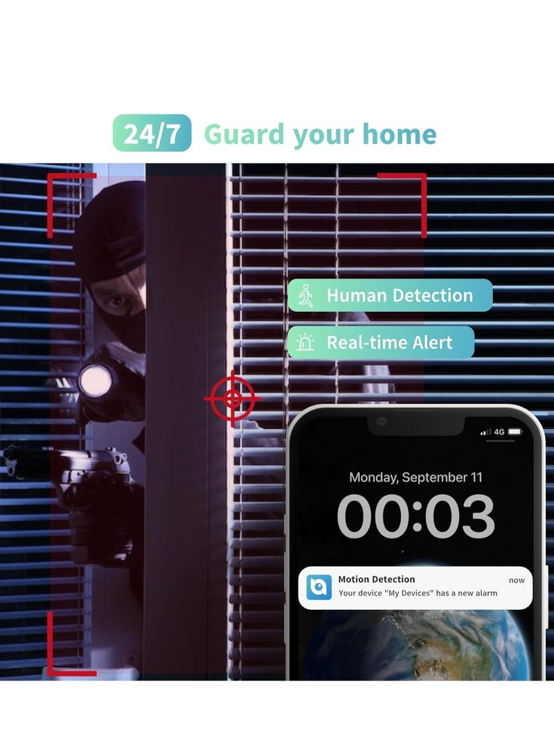 UNIARCH 1080p with 2MP, 1/3"CMOS sensor Indoor Pan/Tilt Security Camera, 360 Degree Pet Camera with Phone App, Night Vision, Smart Motion Detection Auto Tracking, 2-Way Audio Indoor Camera for Home/Baby/Elder/Pet  - Image 5