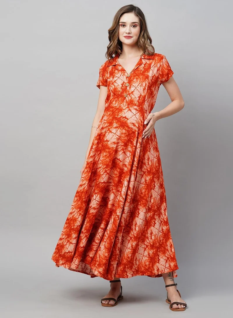 TUMMY Printed Cotton Maxi Dress