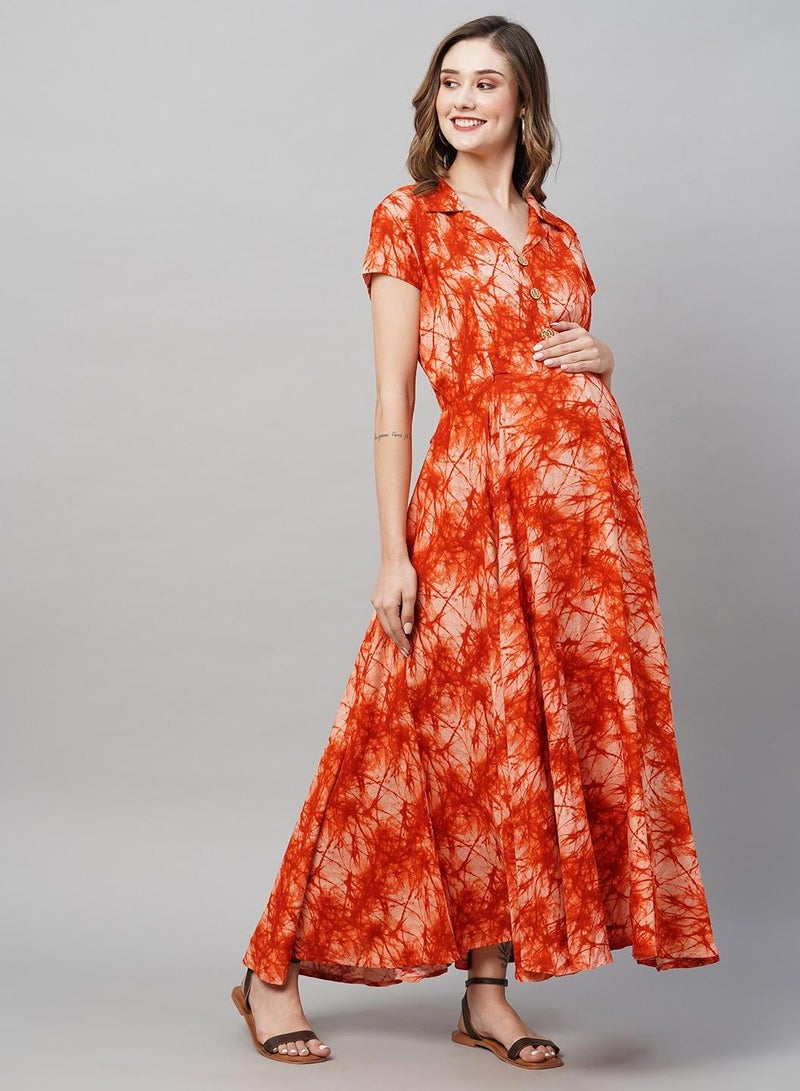 TUMMY Printed Cotton Maxi Dress - Image 3