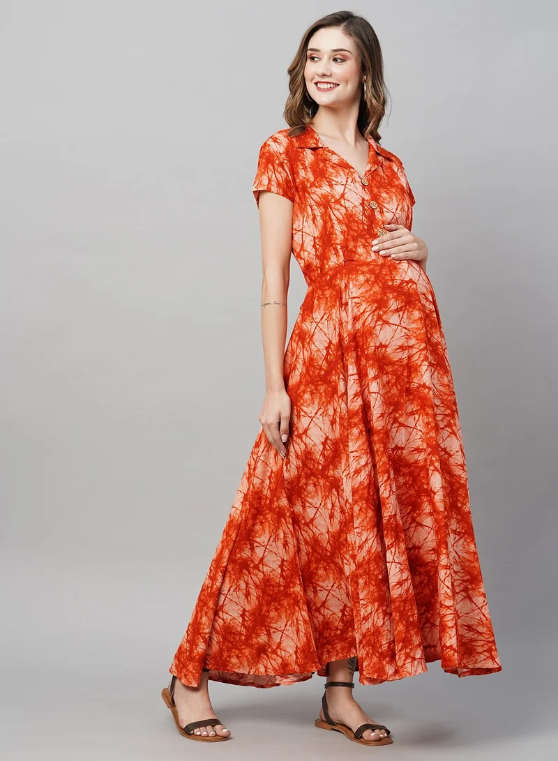 TUMMY Printed Cotton Maxi Dress