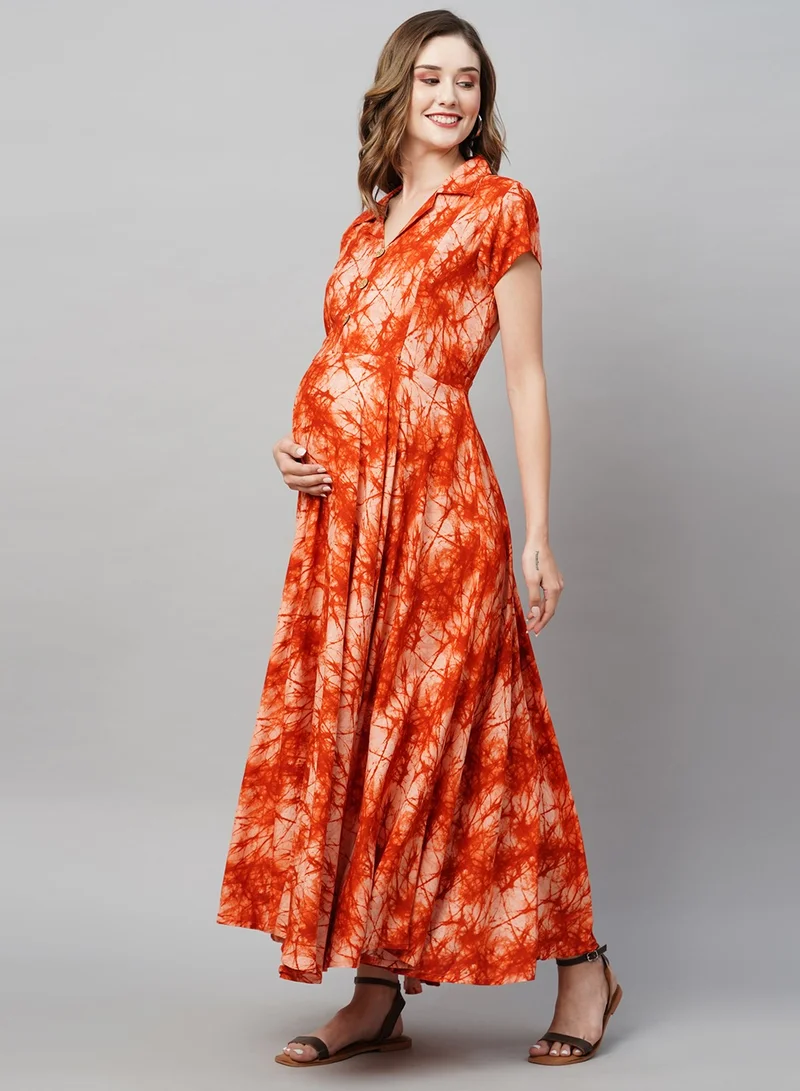 TUMMY Printed Cotton Maxi Dress