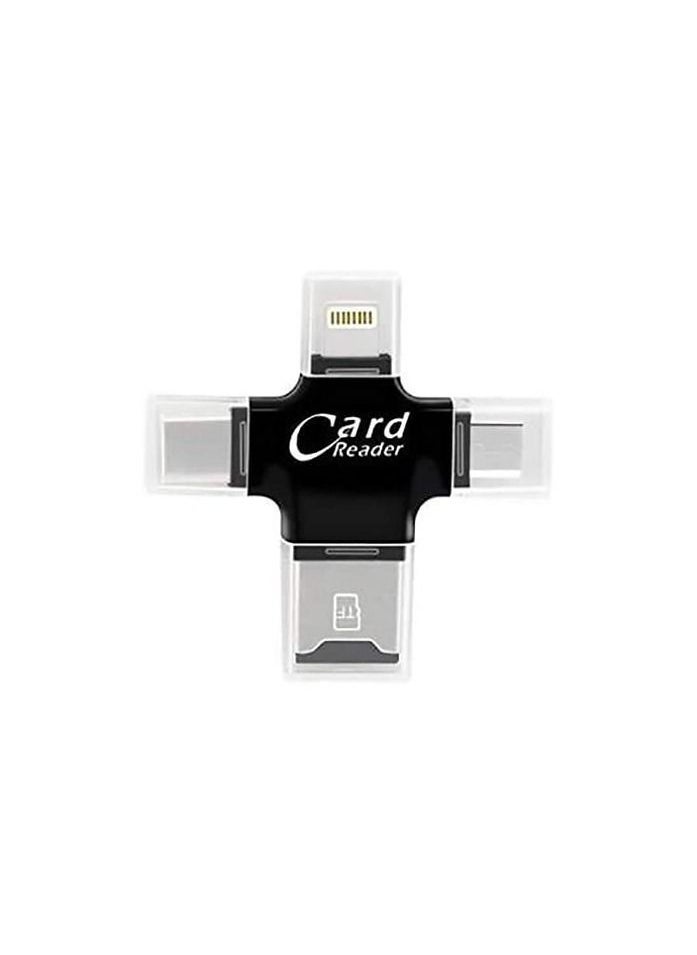 iPhone Multiple USB Card Reader, 4 in 1 Micro SD Card Reader with Type C USB - Image 1