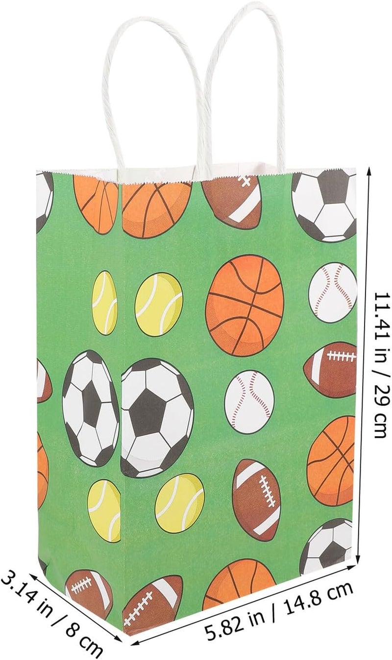 TOYANDONA 12pcs Kraft Paper Bags Sports Theme Soccer Party Favor Bags Medium for Birthday Festival Treats - Image 2