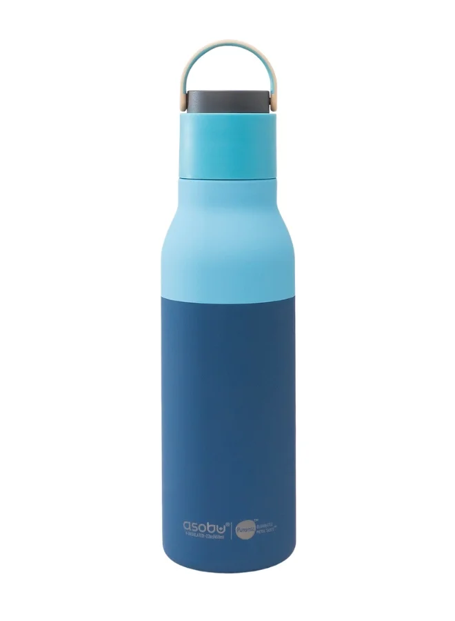 Asobu Metro Pop-Up Straw Water Bottle 650ml, Double Wall Insulated Stainless Steel Bottle with Spill Proof Pop-Up Straw Lid and Handle, Keeps Drinks Cold for 24 Hours, BPA Free, Sleek Durable Design for Travel and Everyday Hydration