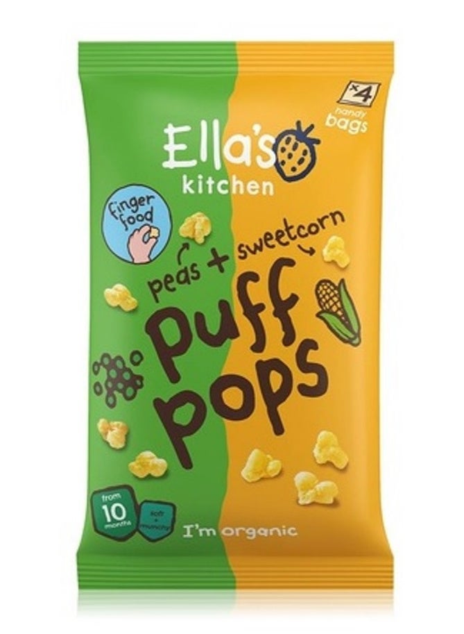 Ella's Kitchen Puff Pops Peas & Sweetcorn 9g x 4