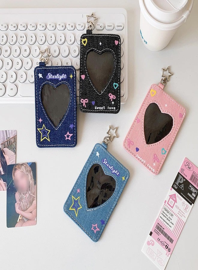 WELLRI Kpop Photocard Holder with Keychain Y2K Star 3 inch Cute Mini Photo ID Card Holder Protector Stationery (Light Color) - Image 5