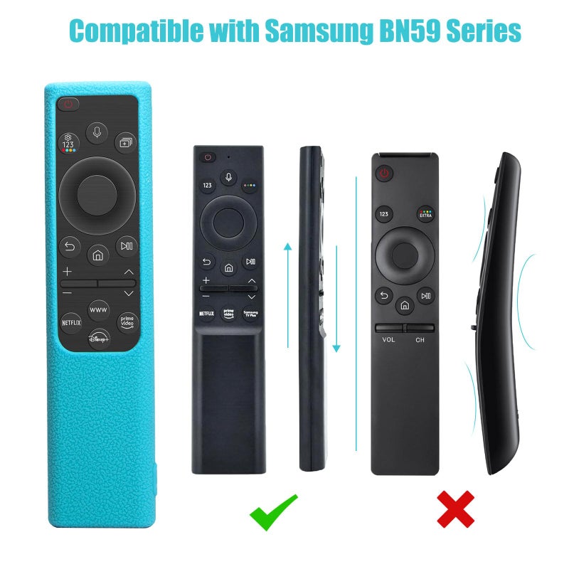 BE Beautiful Earth 2 Pack Remote Cover for Samsung Smart TV, Silicone Protective Case for Samsung Solar Cell Remote 2021 2022 BN59-01357 BN59-01385 BN59-01265A Anti-Slip Remote Case Glow in Dark (Glow Green +Glow Blue) - Image 5