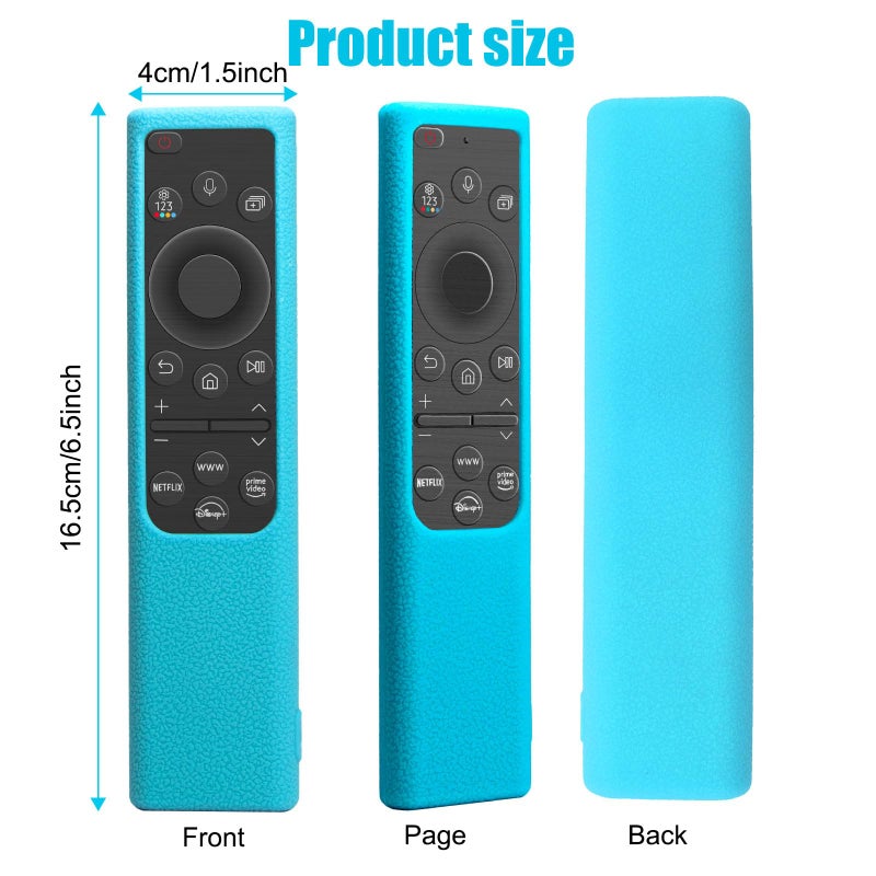 BE Beautiful Earth 2 Pack Remote Cover for Samsung Smart TV, Silicone Protective Case for Samsung Solar Cell Remote 2021 2022 BN59-01357 BN59-01385 BN59-01265A Anti-Slip Remote Case Glow in Dark (Glow Green +Glow Blue) - Image 2
