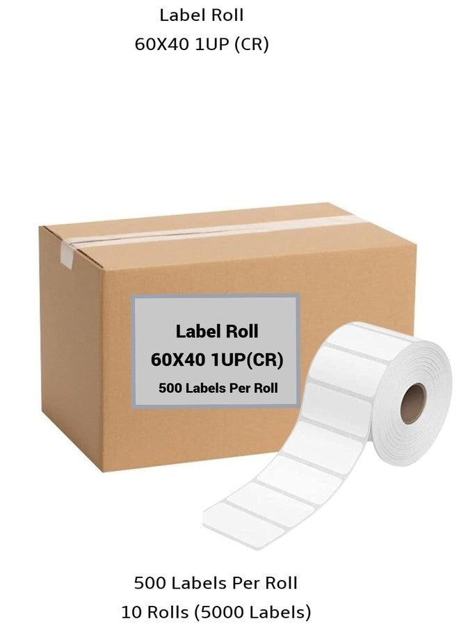 Semana Chromo Barcode Label 60X40 mm,2.5X1.5 inch,1Up,500 Labels per Roll; Self Adhesive Paper Label Designed for Small Thermal Printers; (Pack of 10 Rolls (5000 Labels))(Ribbon Required) - Image 1