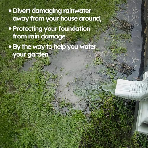 NAACOO Gutter Downspout Extensions, NAACOO Upgraded 12x12in Catch Basin Low Profile Downspout Extender | No Deep Dig French Drain, Flexible Pipe Extension to 8.2ft, Protect House Foundation. - Image 4