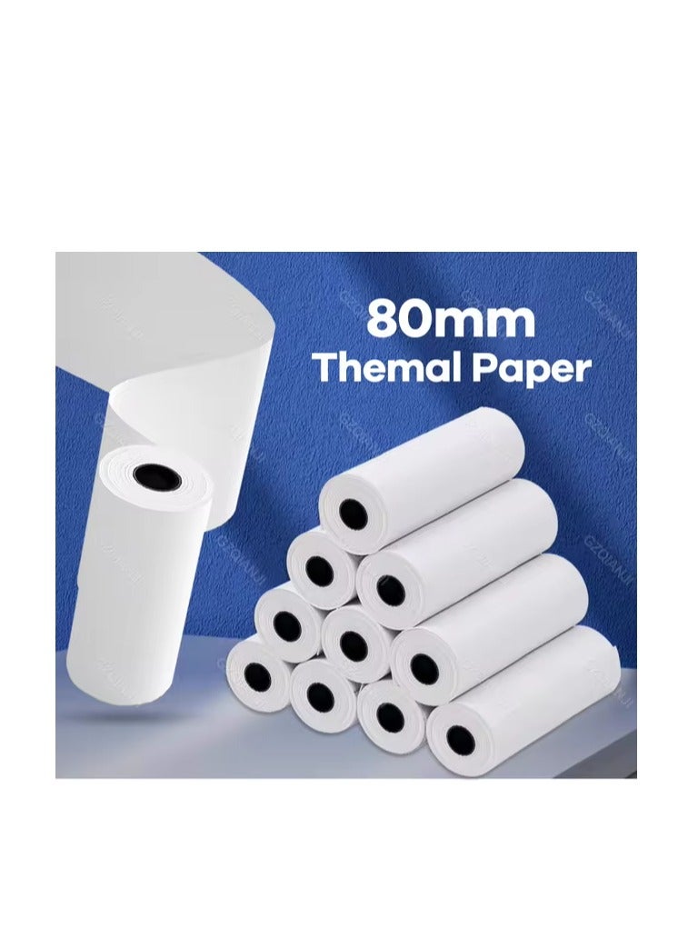 Terabyte لفائف إيصالات ورق حراري 80x40 مم سميكة ومتينة بطول 12 متر لطباعة سلسة تناسب جميع طابعات النقود 10 لفات - Image 1