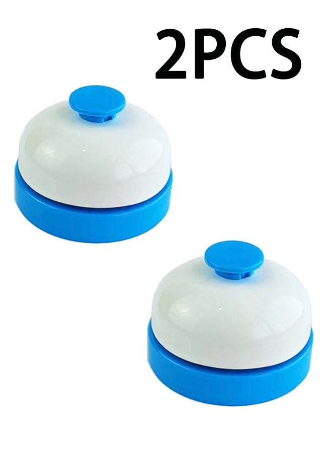 جرس الاتصال، جرس الخدمة، جرس مكتب الاستقبال، جرس مكتب العشاء، جرس مكتب الاستقبال، جرس سطح المكتب للفنادق والمطاعم والمكاتب والمدارس والاستقبال (أزرق، 2 قطعة) - Image 1